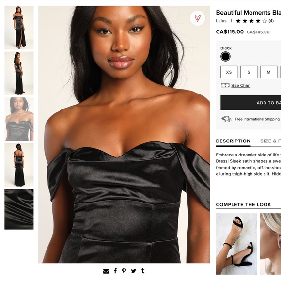 Brand New, tags on, Black Bridesmaids Dress - Picture 4 of 4